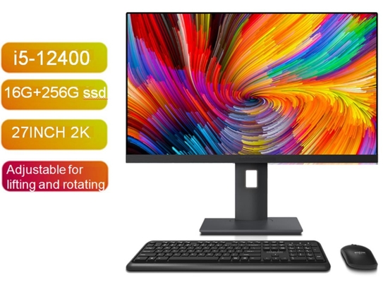 27 дюймов Intel I5-12400 CPU 16G + 256G SSD Все в одном ПК с Win7/8/10/11